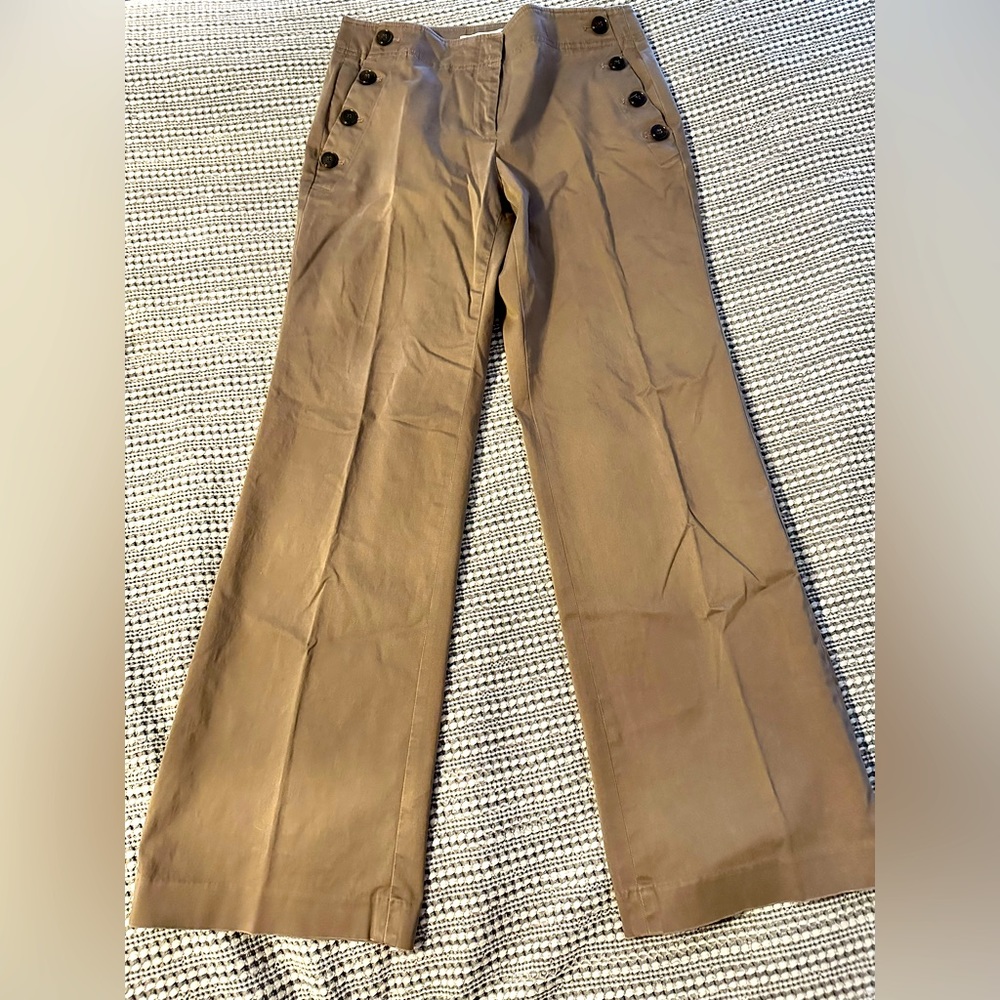 LOFT wide leg trousers, size 6. Tan.